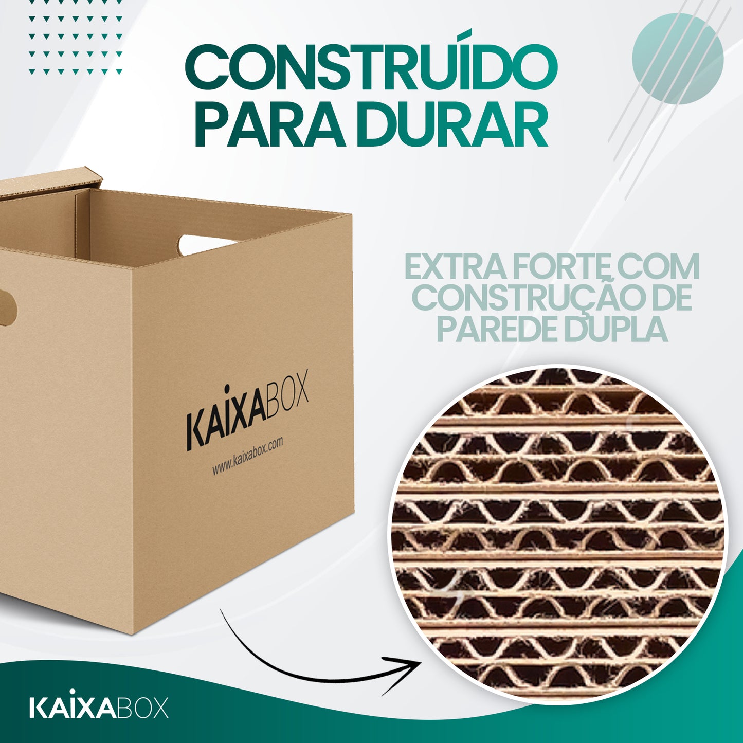 Kit Caixas para Mudança e Organização Reforçada, Caixa com Tampa e Alça para Transporte, Montagem Simples sem Fita, 48x40x36